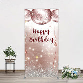 Lofaris Shiny Disco Balls Glitter Birthday Rectangle Backdrop
